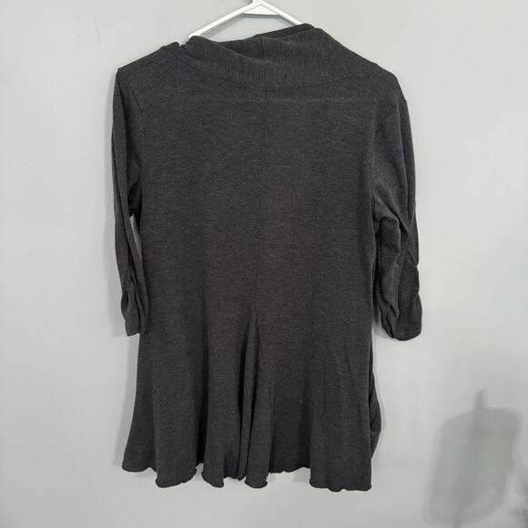 Lilly Lou Open Front Cardigan Sweater Gray Women's Size Large Spandex Blend - Picture 2 of 9